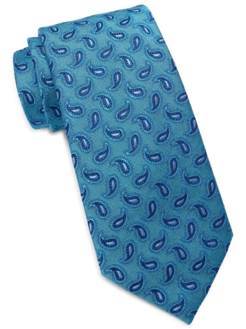 Ted Baker London Penfold Pines Paisley Silk Blend Tie in Aqua